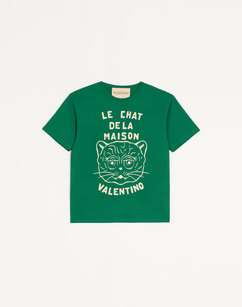 VALENTINO Cotton T-Shirt With Le Chat De La Maison Print