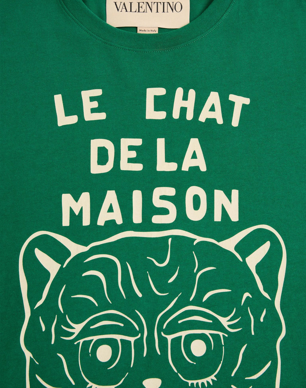 VALENTINO Cotton T-Shirt With Le Chat De La Maison Print