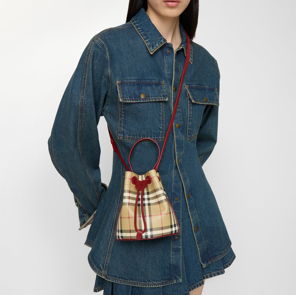 Mini Check Bucket Bag
