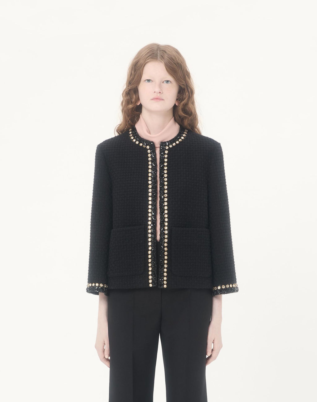 VALENTINO Embroidered Canestrello Tweed Jacket