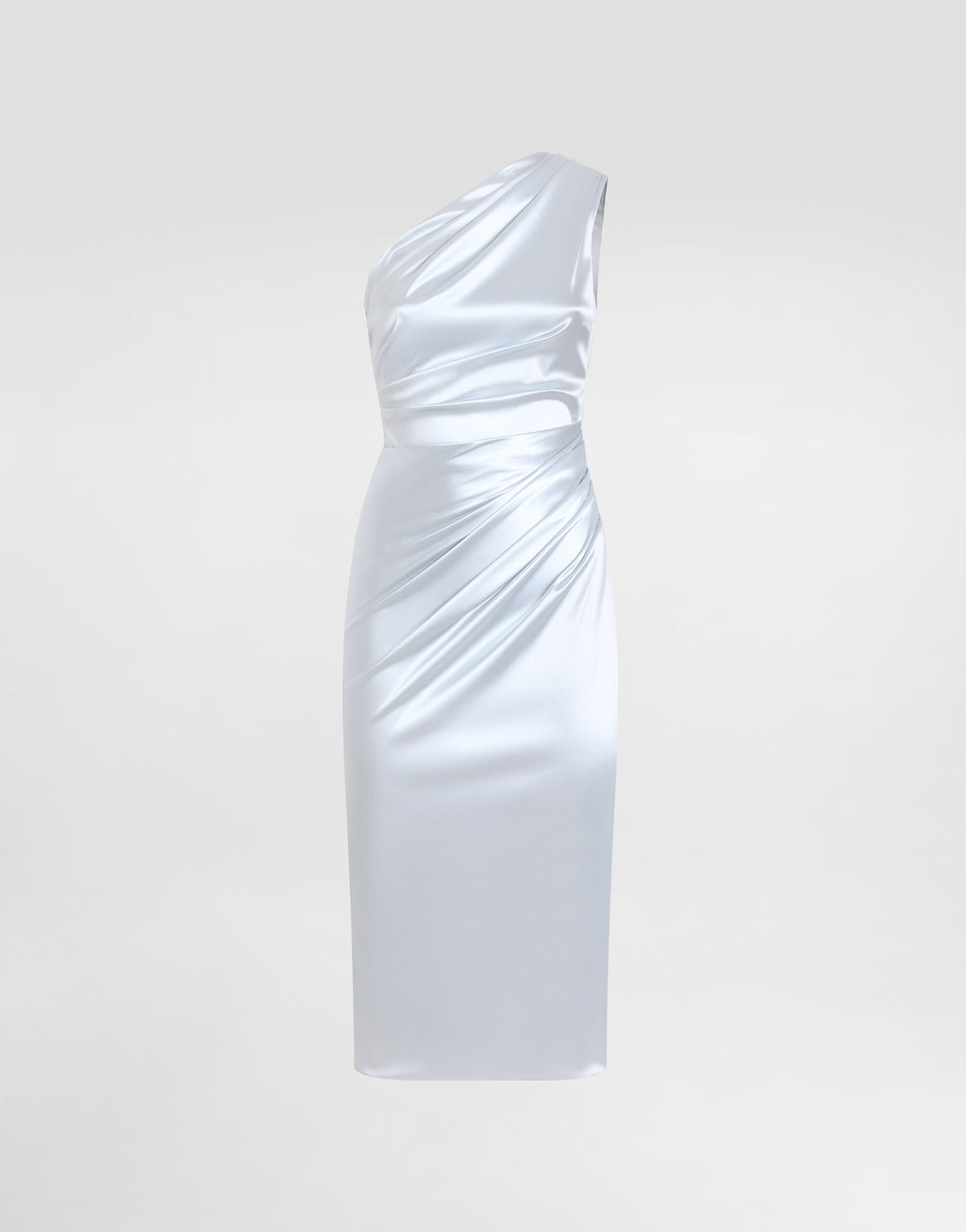 DOLCE & GABBANA One-shoulder dress in stretch satin