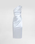 DOLCE & GABBANA One-shoulder dress in stretch satin