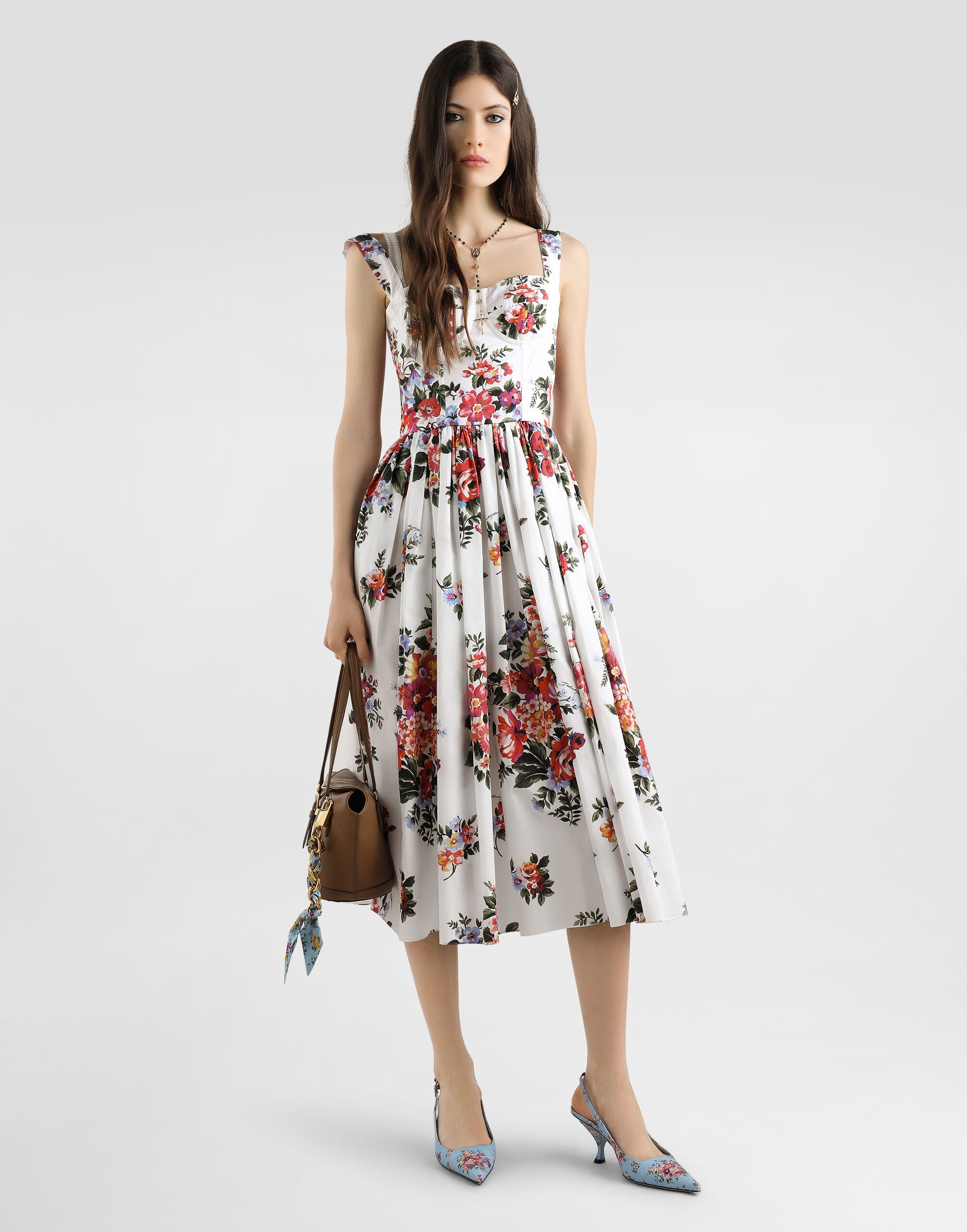DOLCE & GABBANA Flower bouquet-print cotton dress