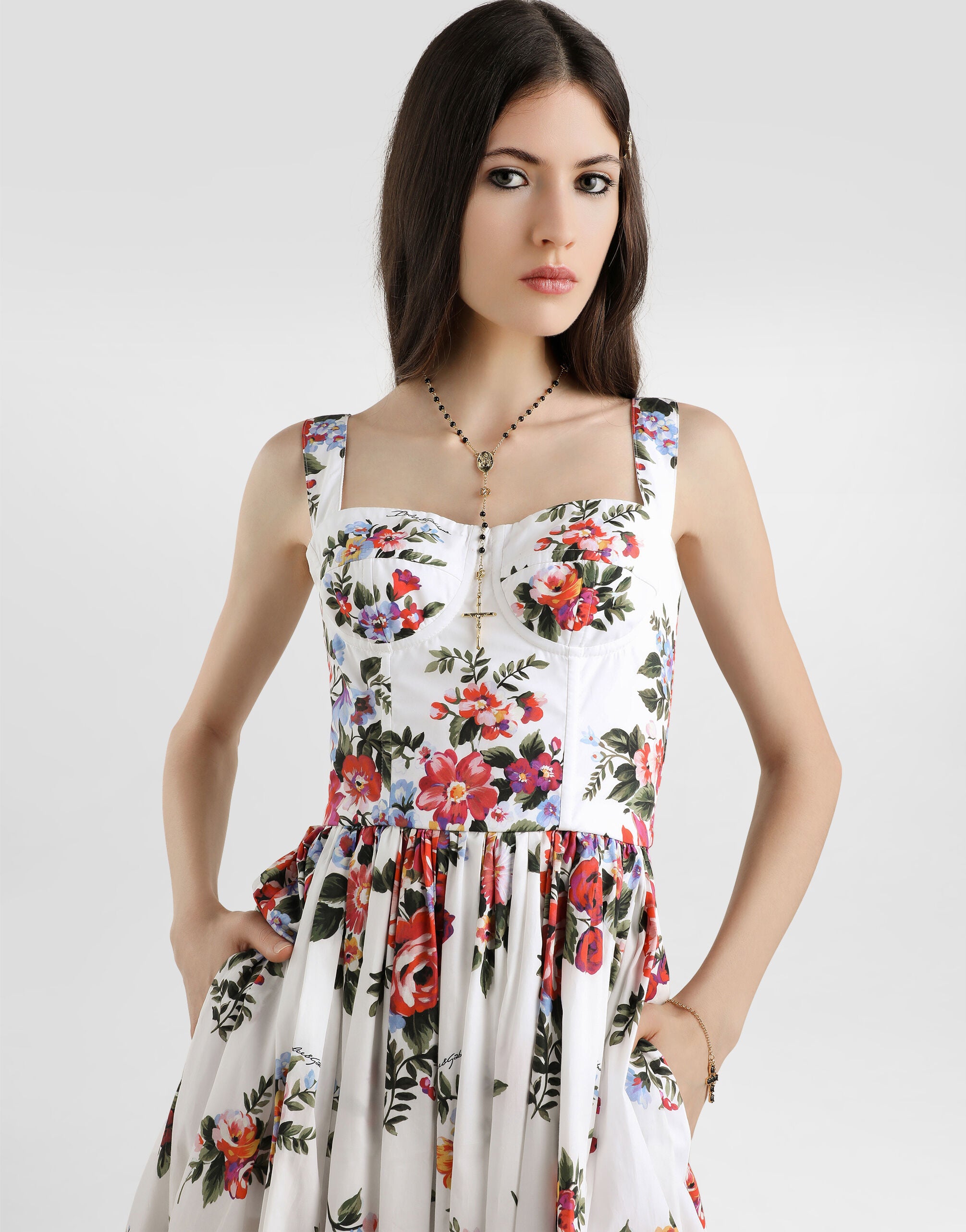 DOLCE & GABBANA Flower bouquet-print cotton dress
