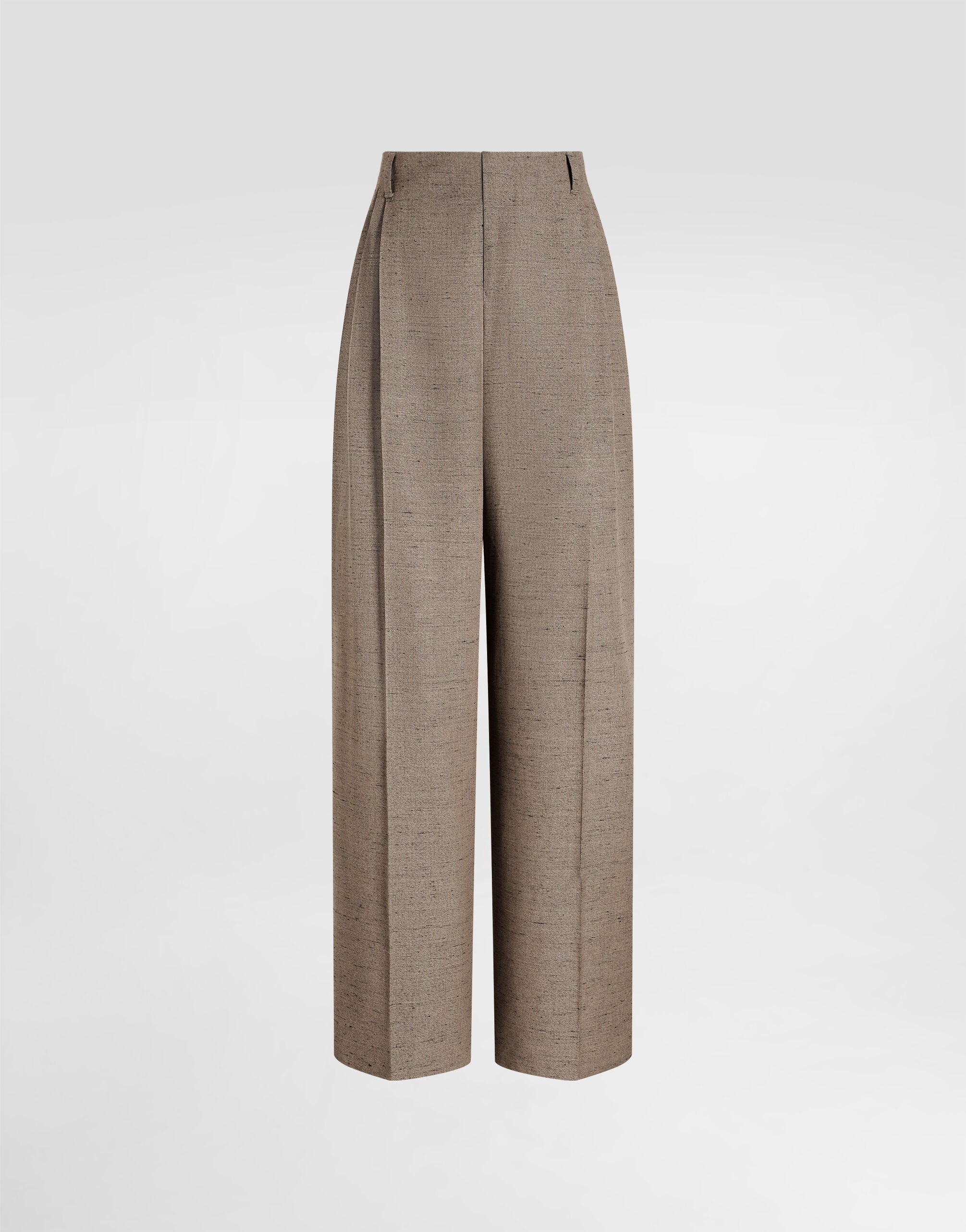 DOLCE & GABBANA Tweed-effect linen and viscose trousers