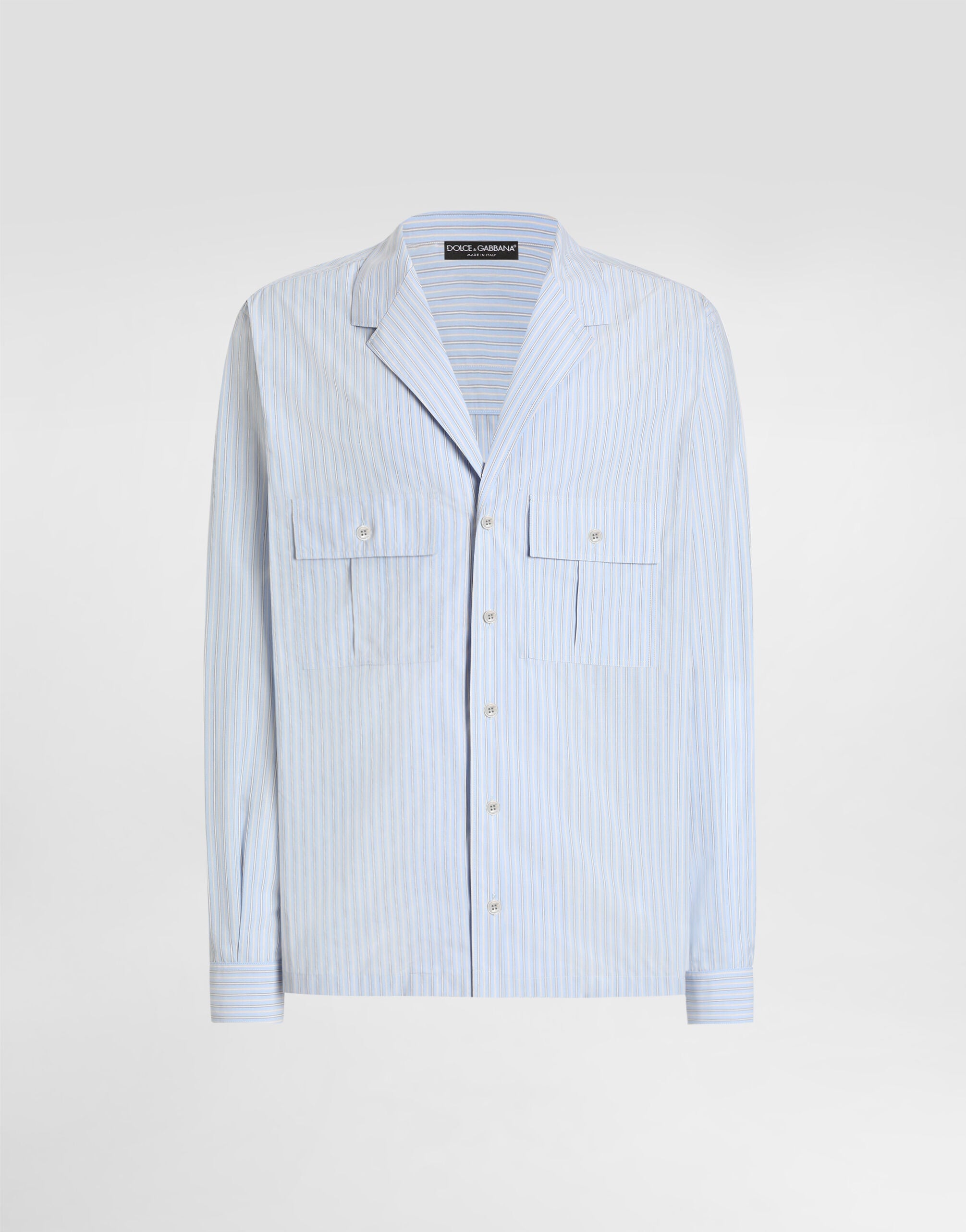 DOLCE & GABBANA Striped cotton martini shirt