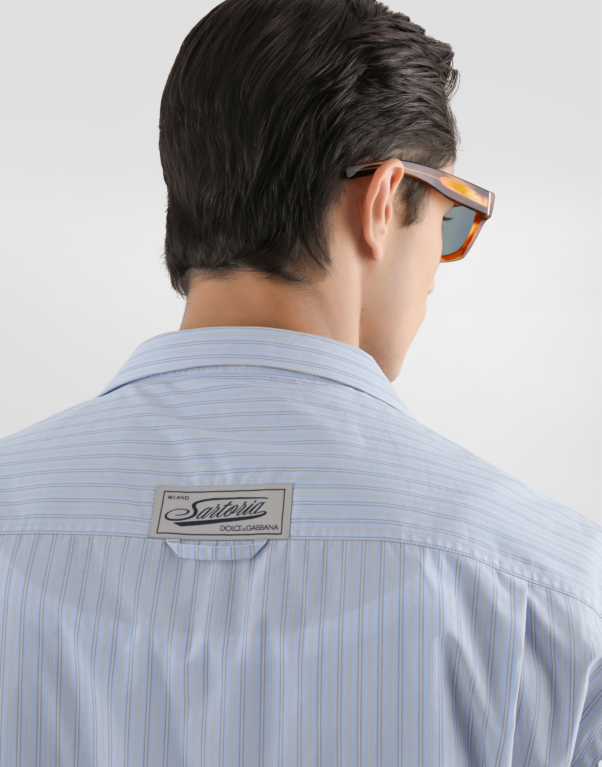 DOLCE & GABBANA Striped cotton martini shirt