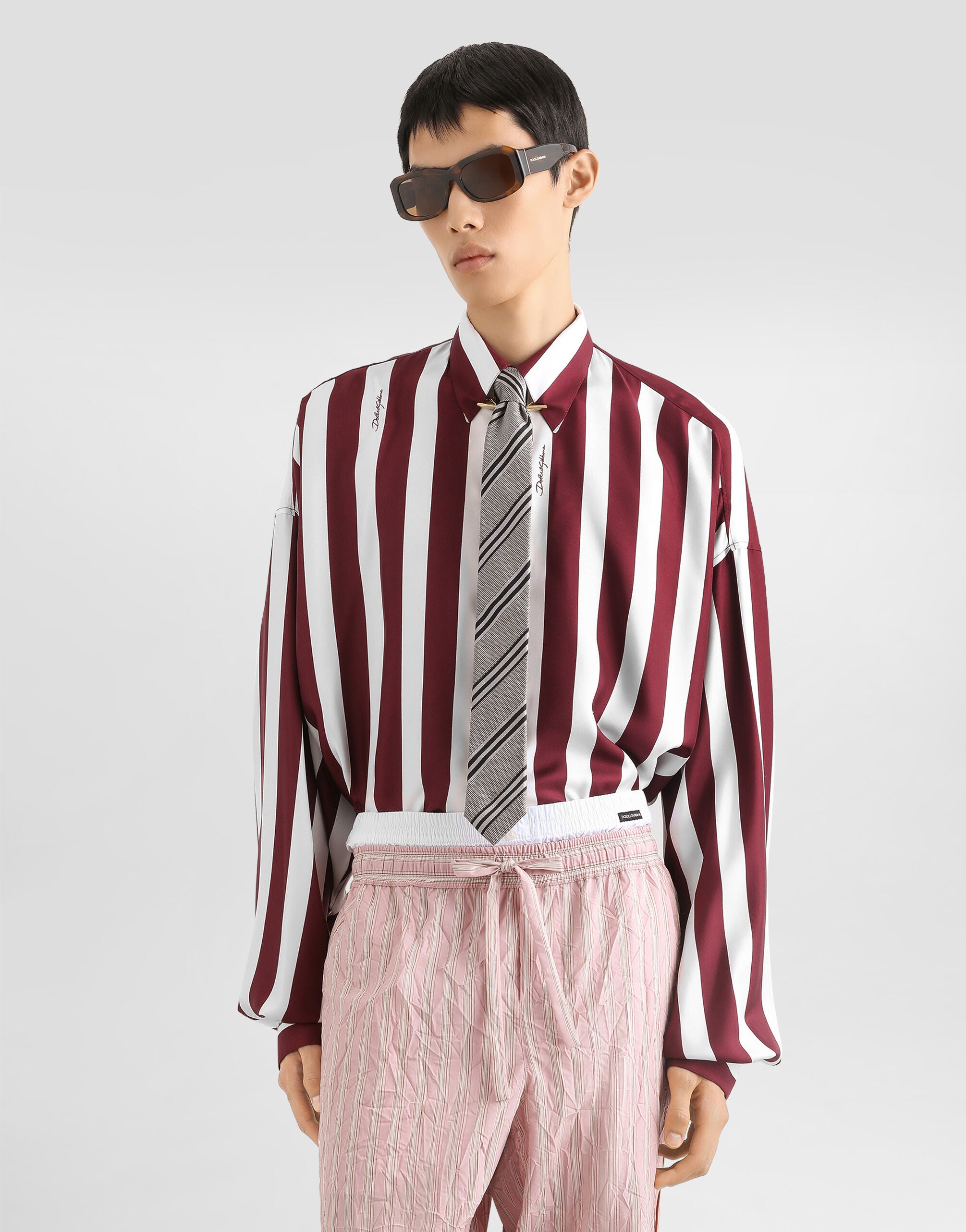 DOLCE & GABBANA Striped silk twill shirt