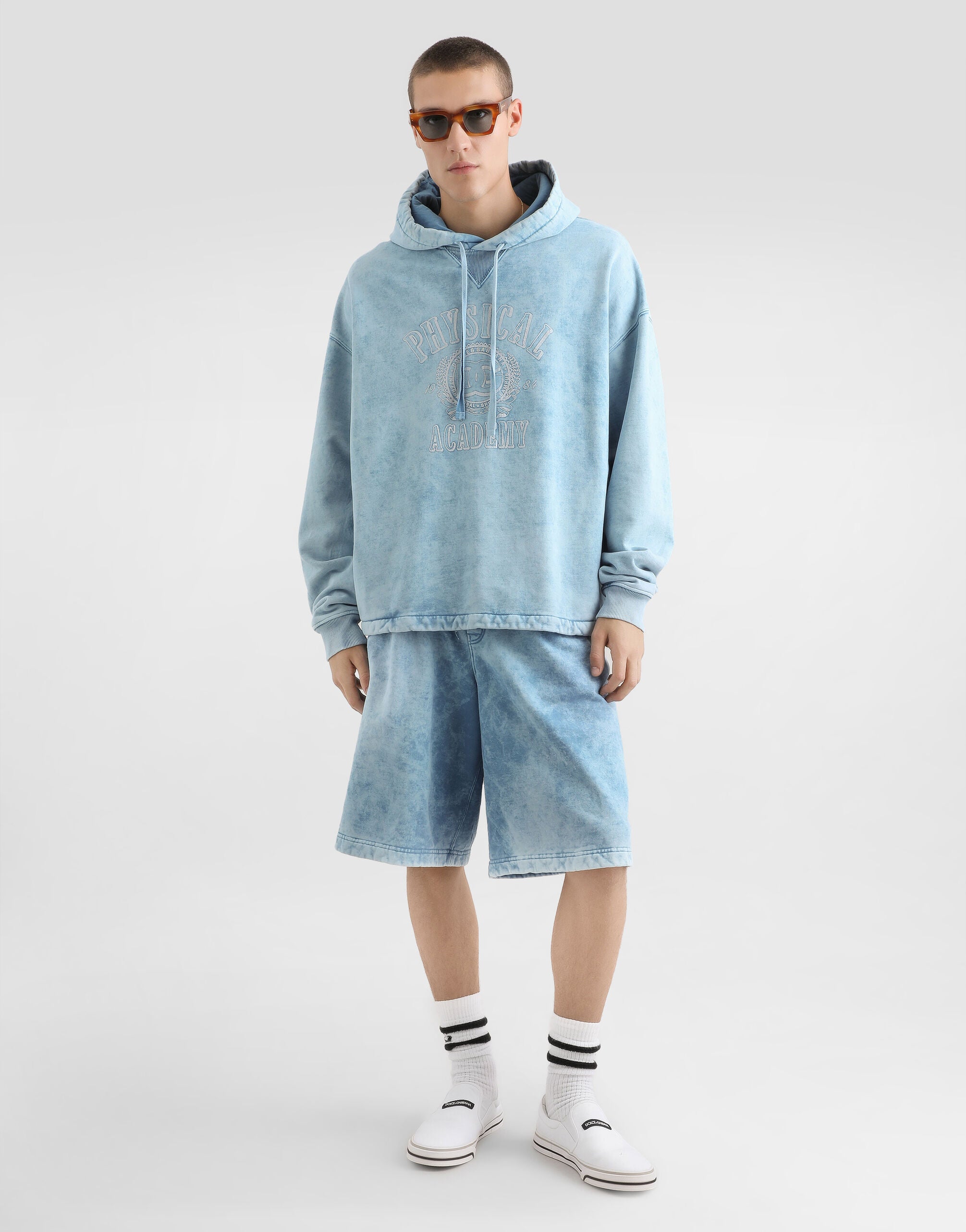 DOLCE & GABBANA Cotton sweatshirt with vintage finish