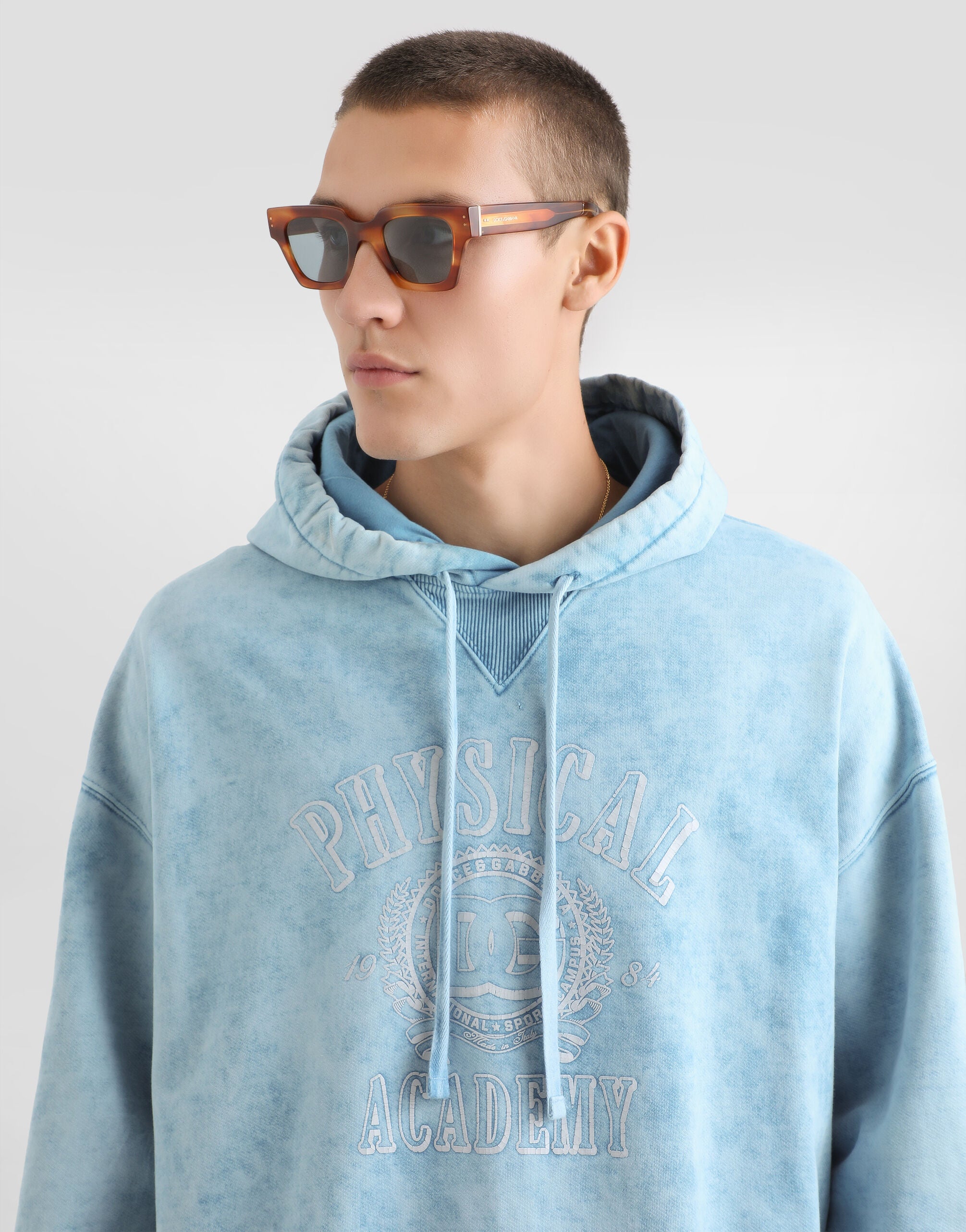 DOLCE & GABBANA Cotton sweatshirt with vintage finish