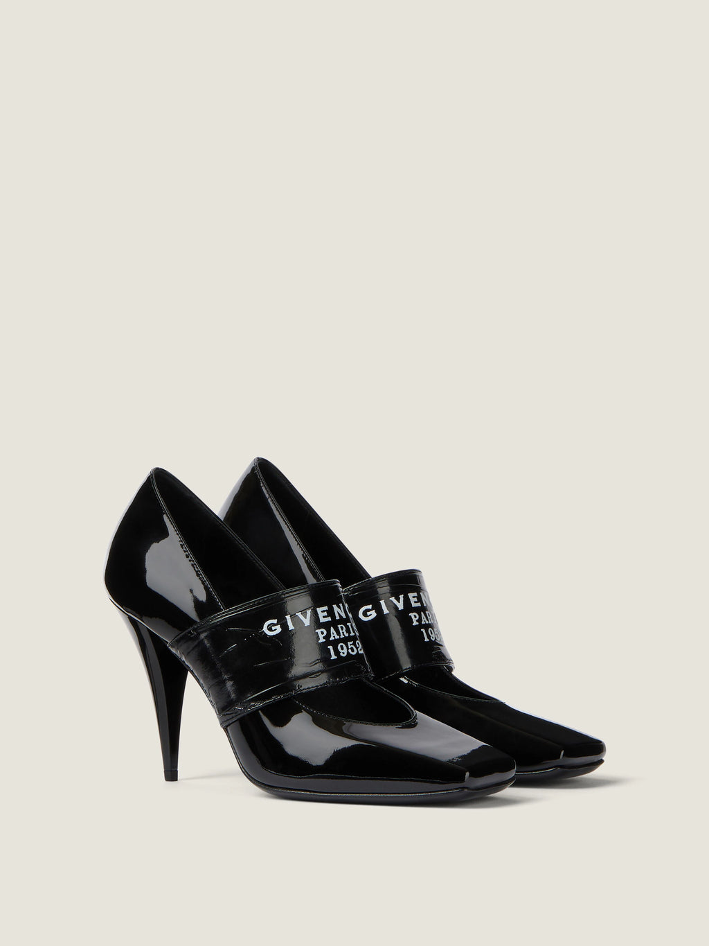 GIVENCHY Sliced Square Tape pumps in patent leather