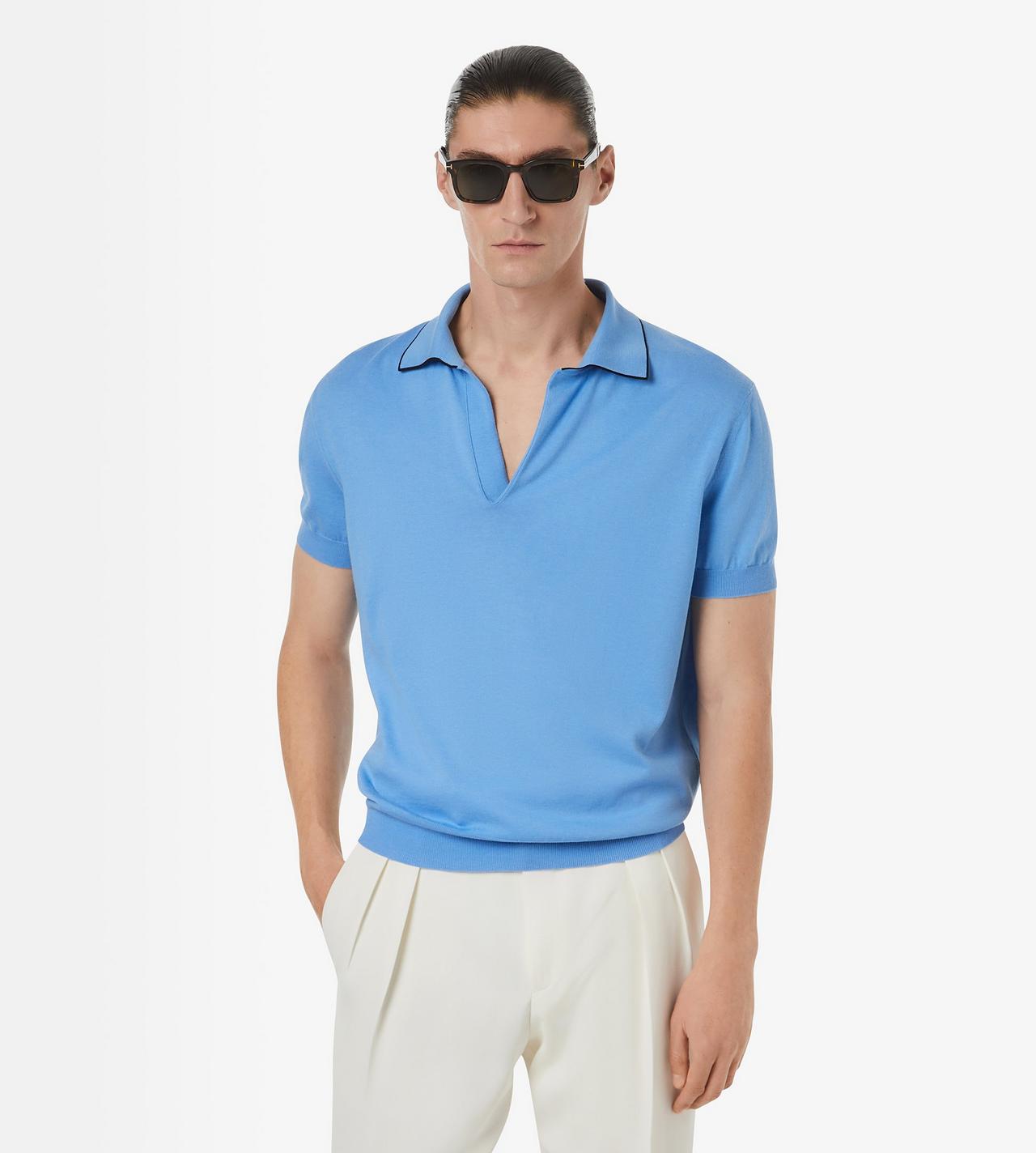 TOM FORD COTTON SILK TIPPING POLO