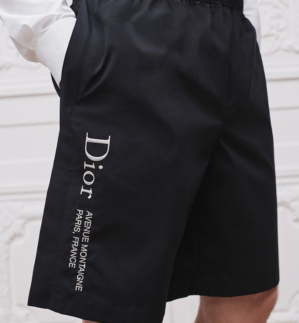 Track Shorts with Dior Montaigne Embroidery