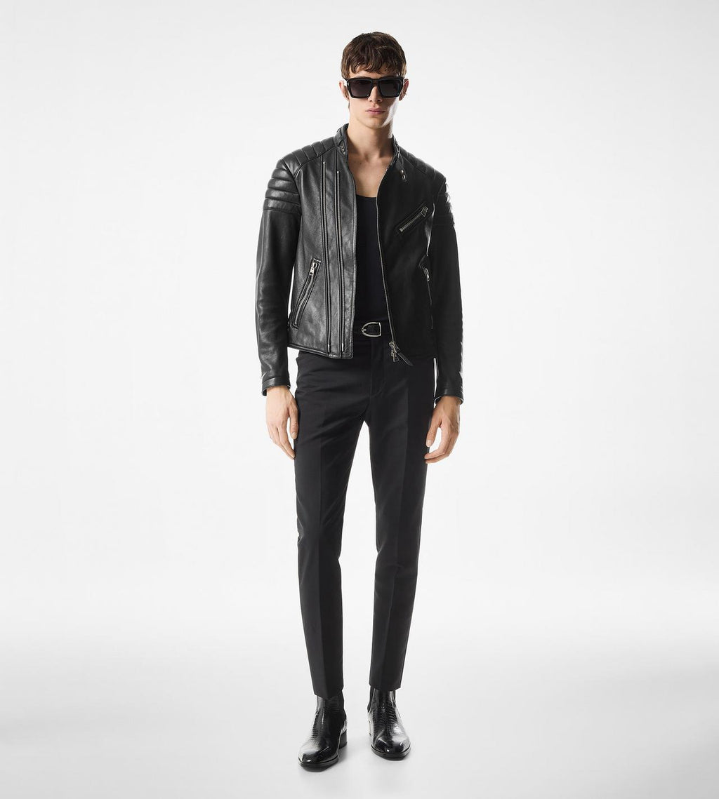 TOM FORD GRAIN LEATHER ZIP BIKER