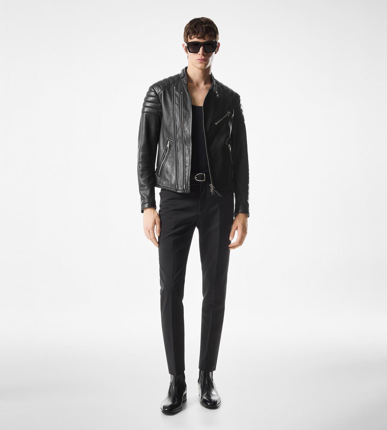 TOM FORD GRAIN LEATHER ZIP BIKER