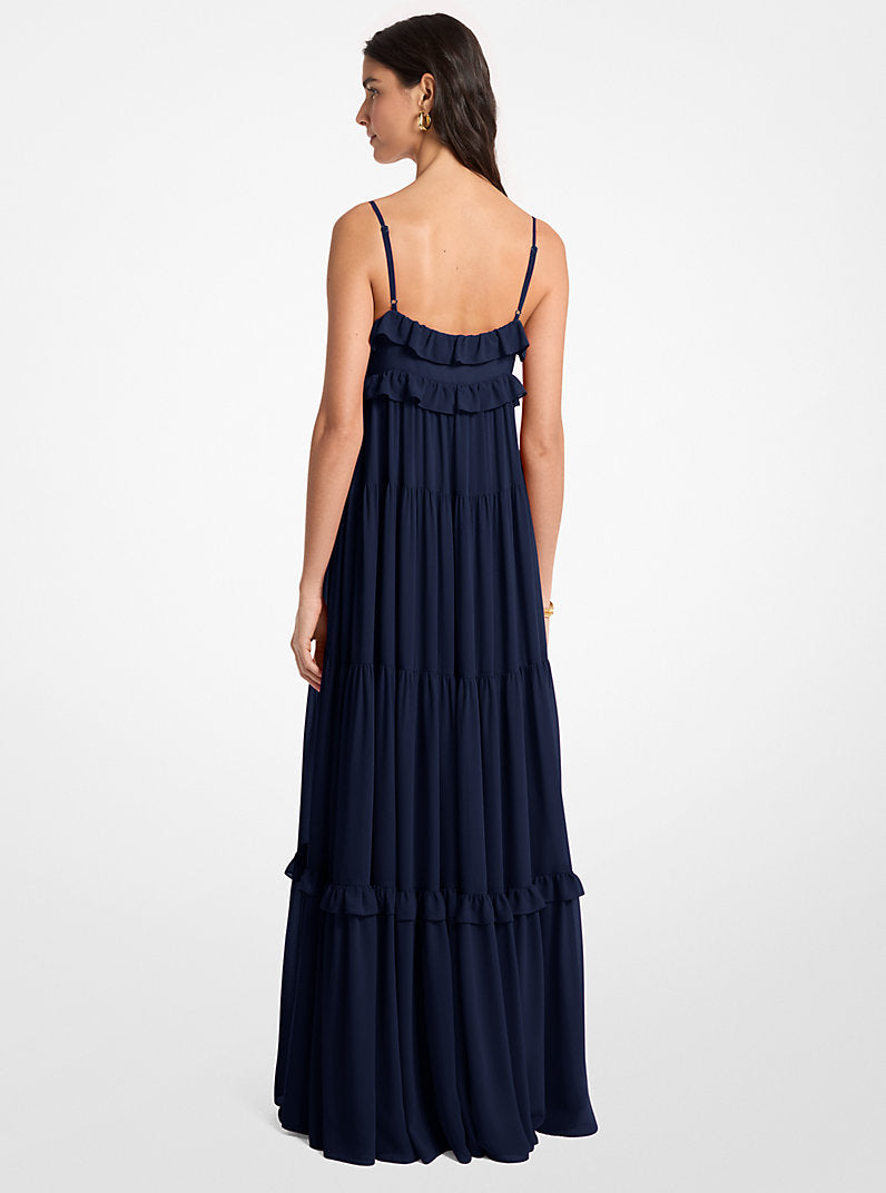 Michael Kors Ruffled Georgette Tiered Maxi Dress