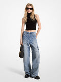 Michael Kors Denim Wide-Leg Cargo Jeans