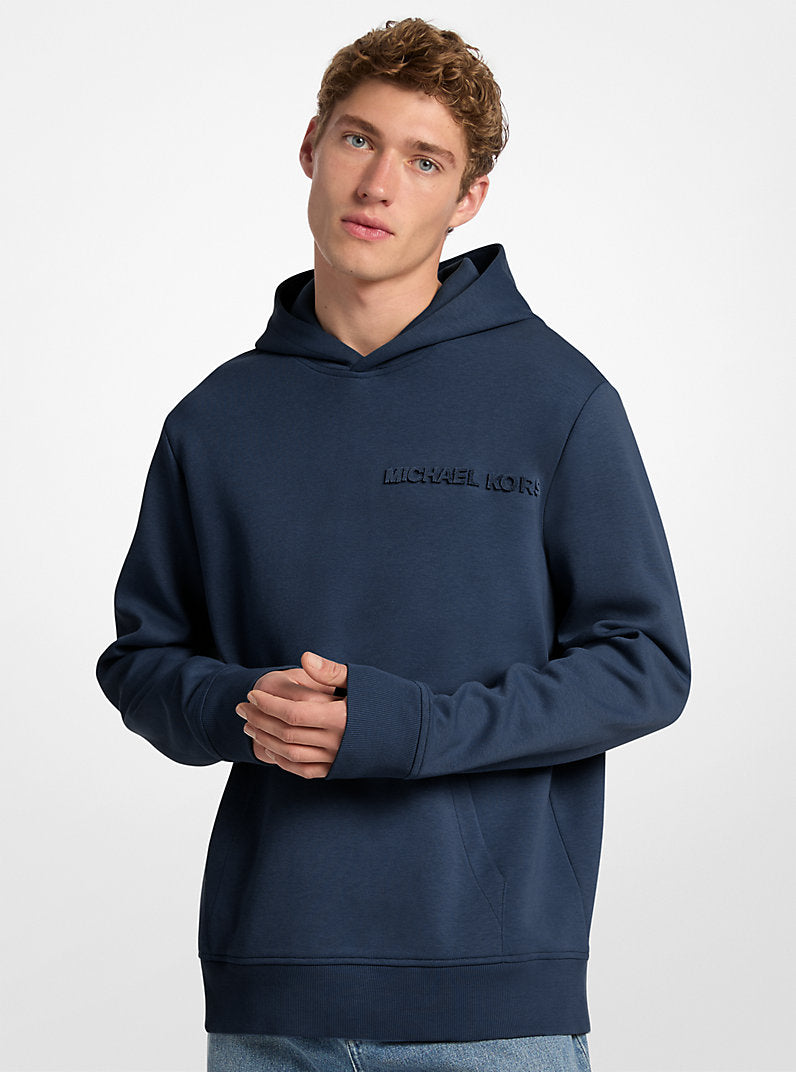 Michael Kors Embossed Logo Cotton Blend Hoodie