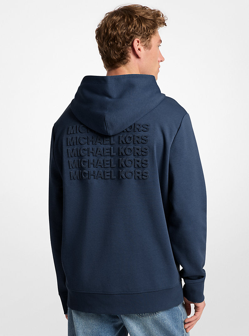 Michael Kors Embossed Logo Cotton Blend Hoodie