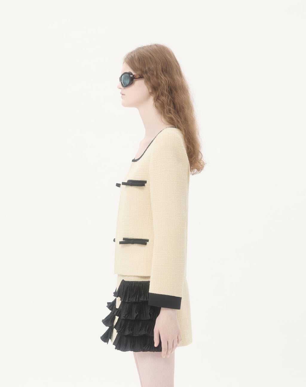 VALENTINO Plain Wool Tweed Jacket