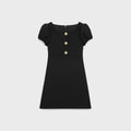 CELINE mini dress with jeweled buttons in wool piqué