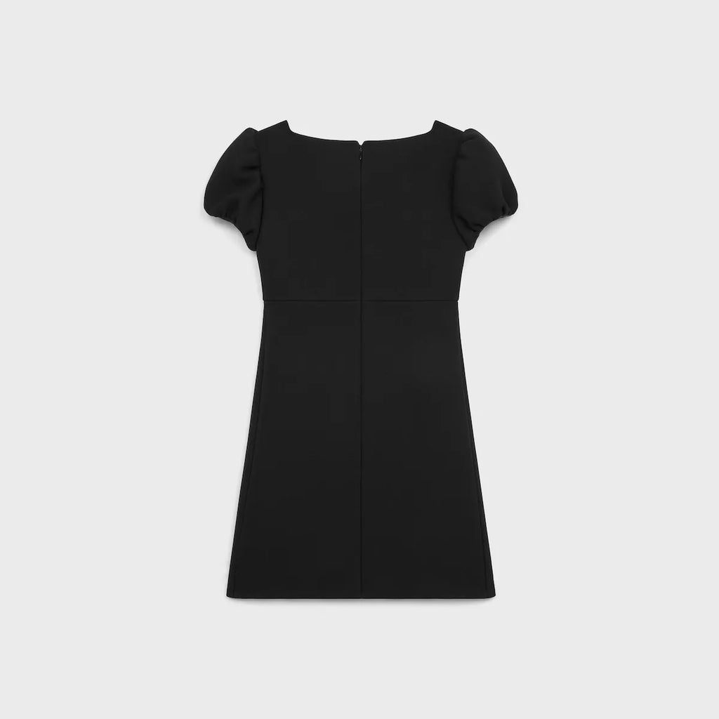 CELINE mini dress with jeweled buttons in wool piqué