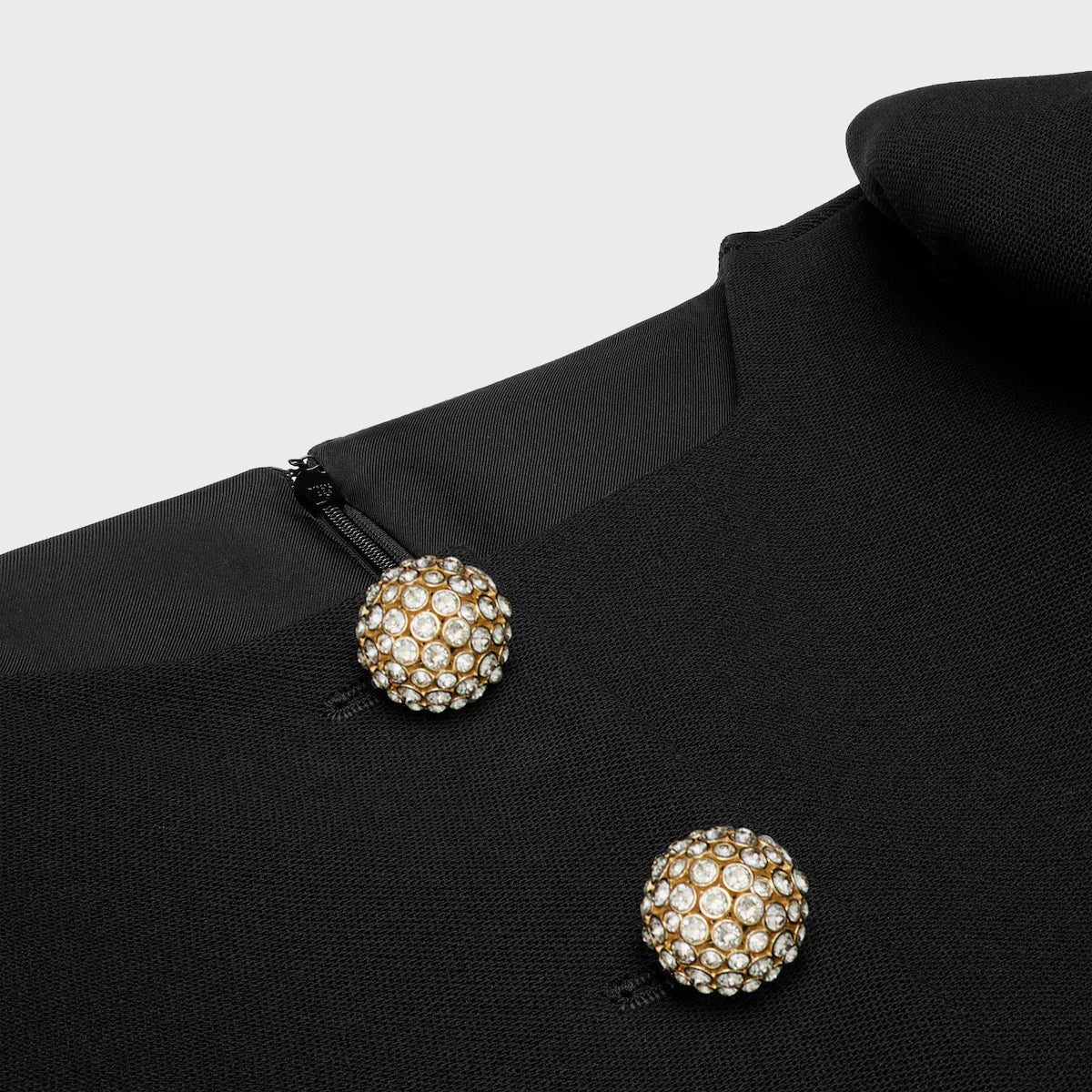 CELINE mini dress with jeweled buttons in wool piqué