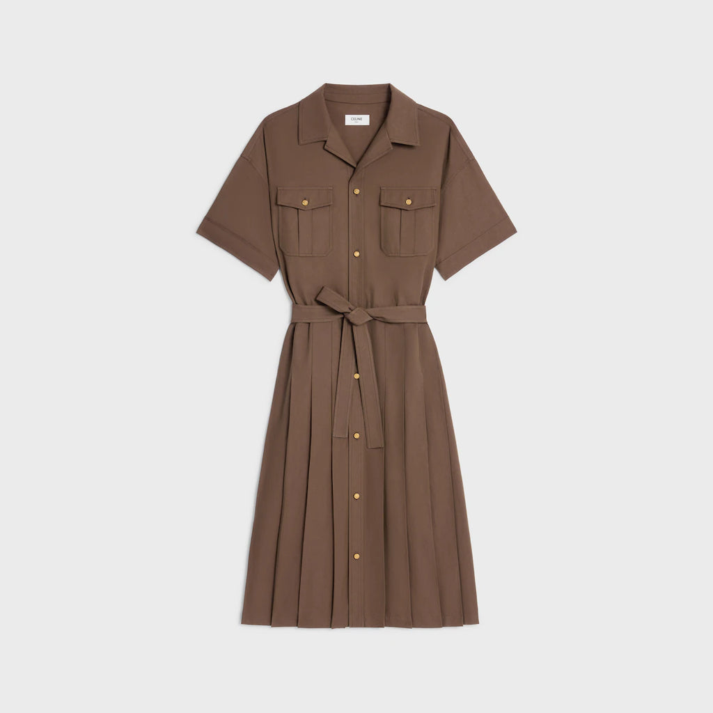 CELINE saharienne dress IN cotton gabardine