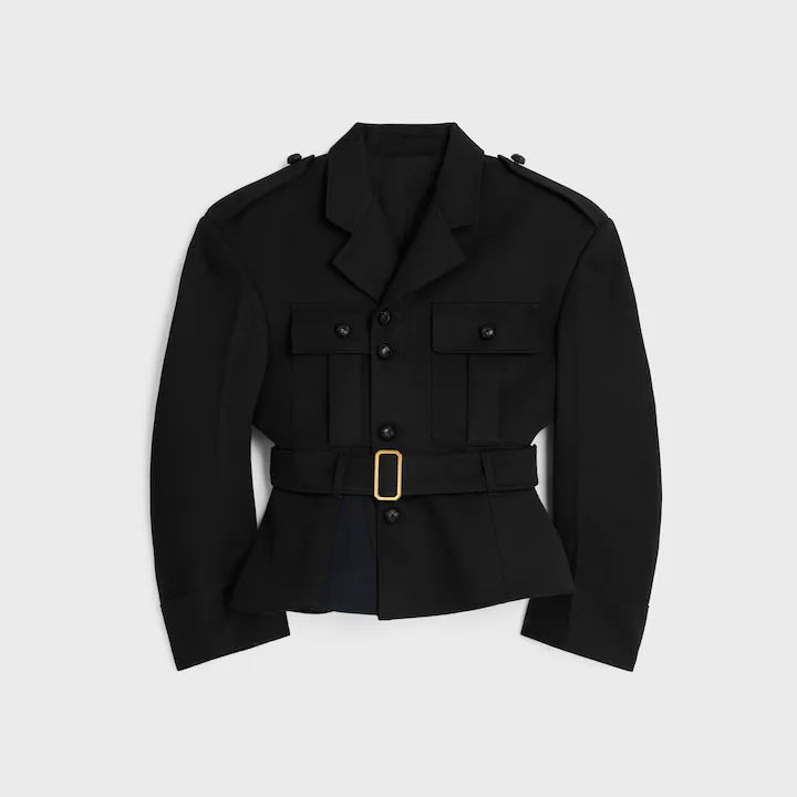 CELINE peplum jacket in wool cardigan