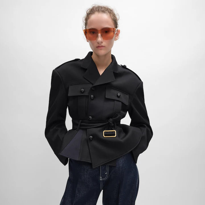 CELINE peplum jacket in wool cardigan