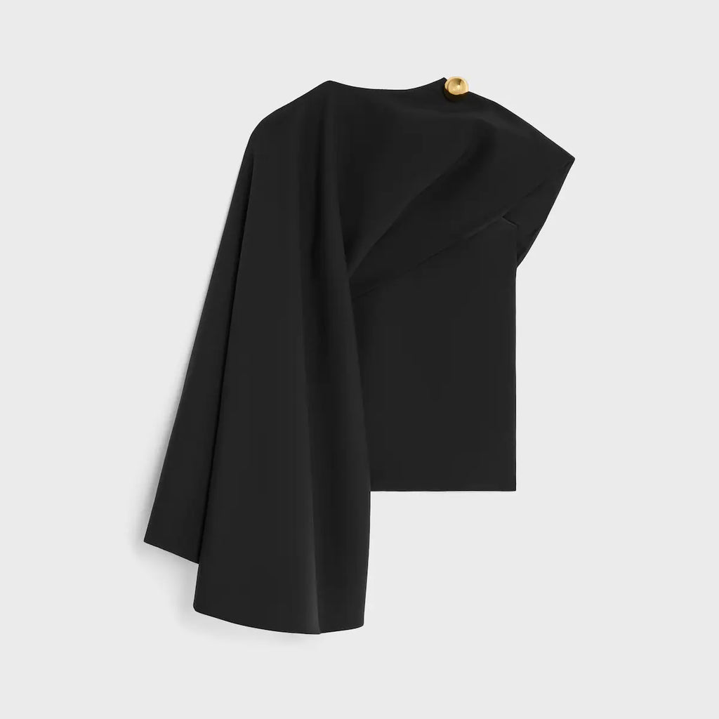 CELINE draped top IN WOOL SILK