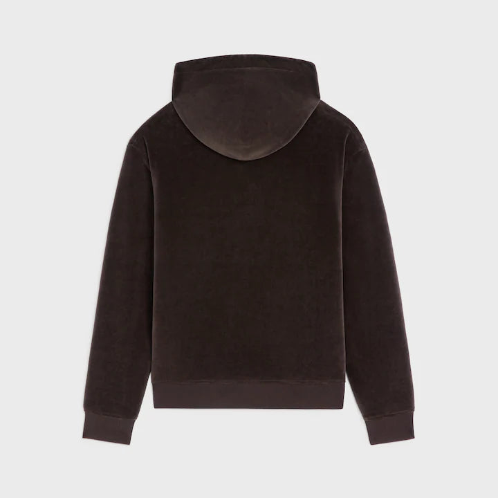 CELINE zipped hoodie IN VELVET COTTON