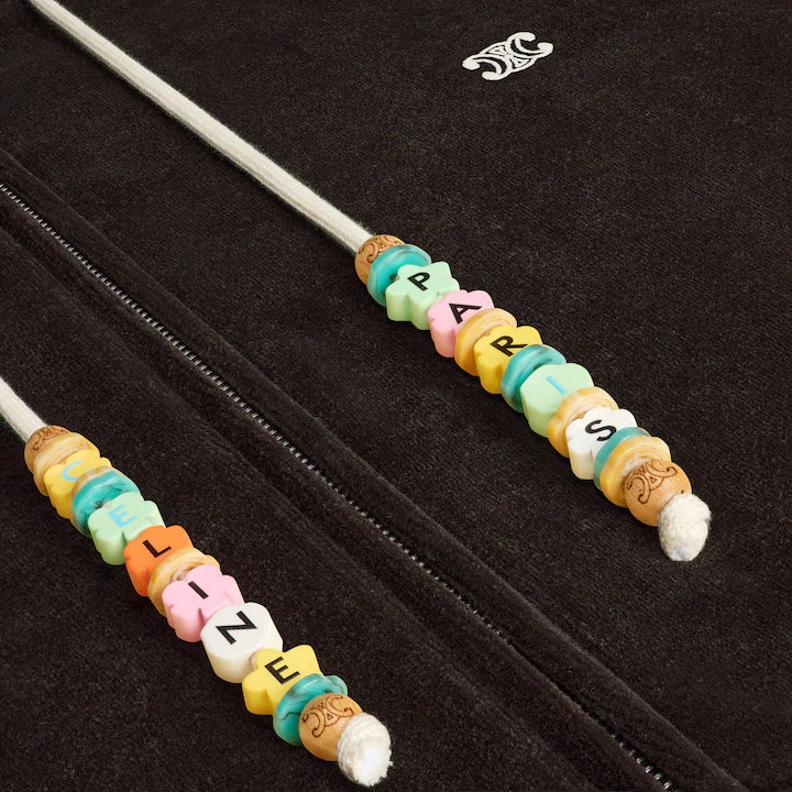 CELINE zipped hoodie IN VELVET COTTON