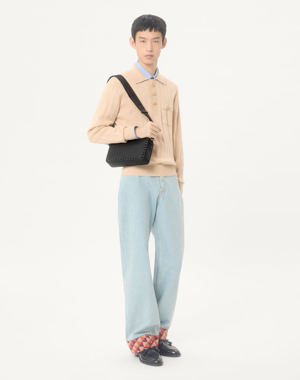 VALENTINO Rockstud Grainy Calfskin Crossbody Bag