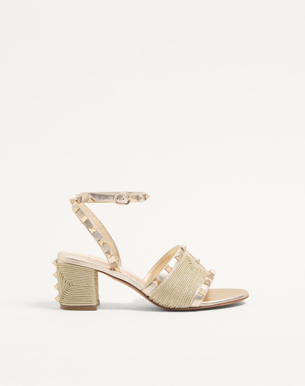 VALENTINO Rockstud Sandal In Laminated Nappa With Cornely Embroidery