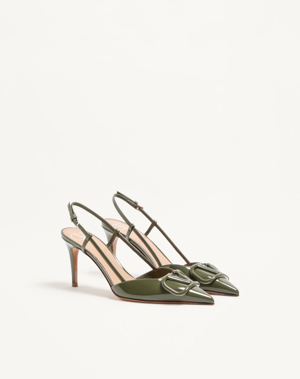 VALENTINO Vlogo Signature Patent Leather Slingback Pump 80Mm