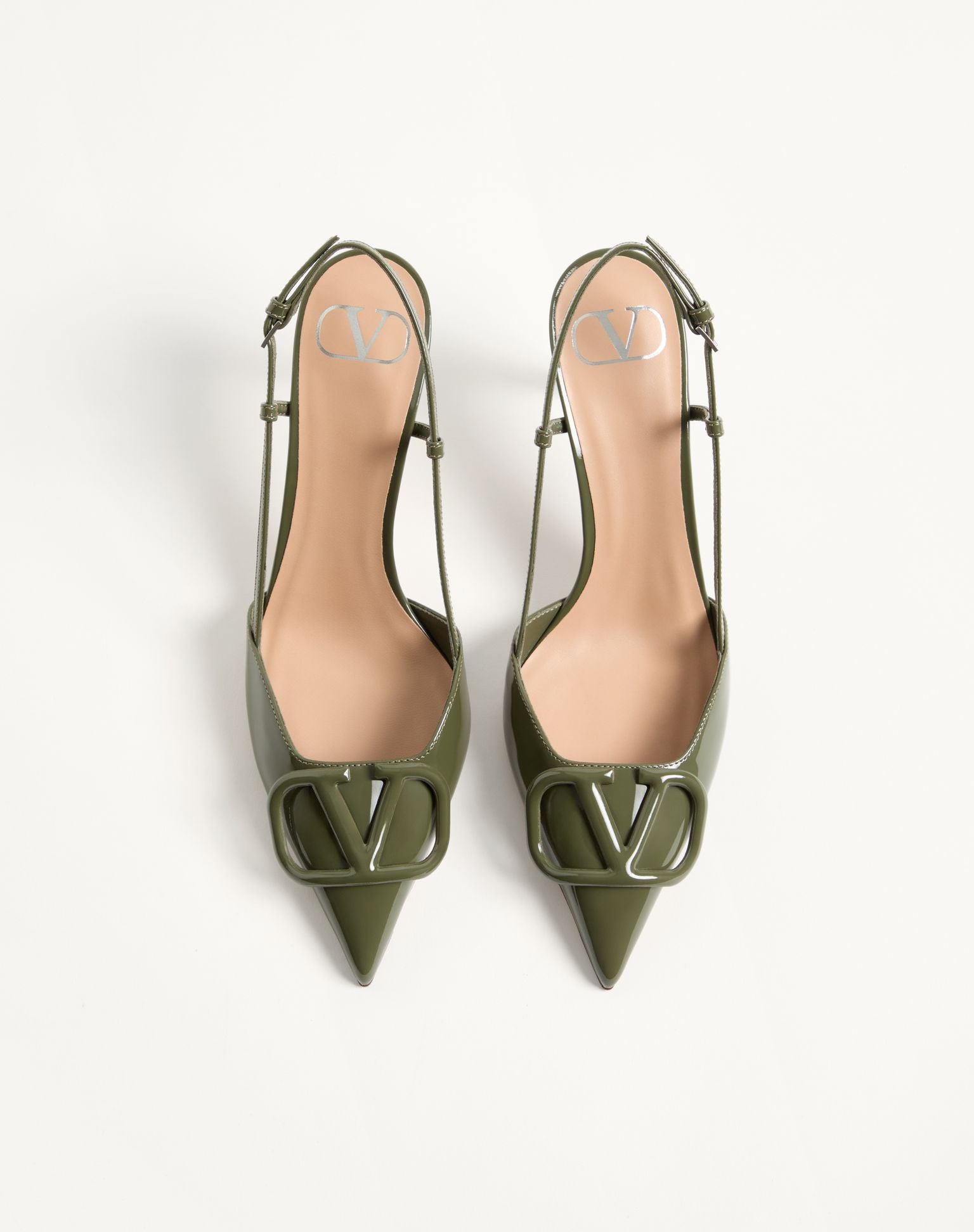 VALENTINO Vlogo Signature Patent Leather Slingback Pump 80Mm