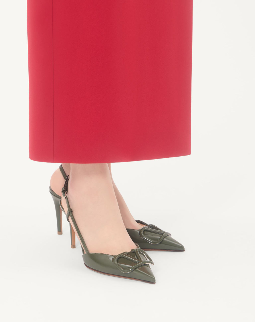 VALENTINO Vlogo Signature Patent Leather Slingback Pump 80Mm
