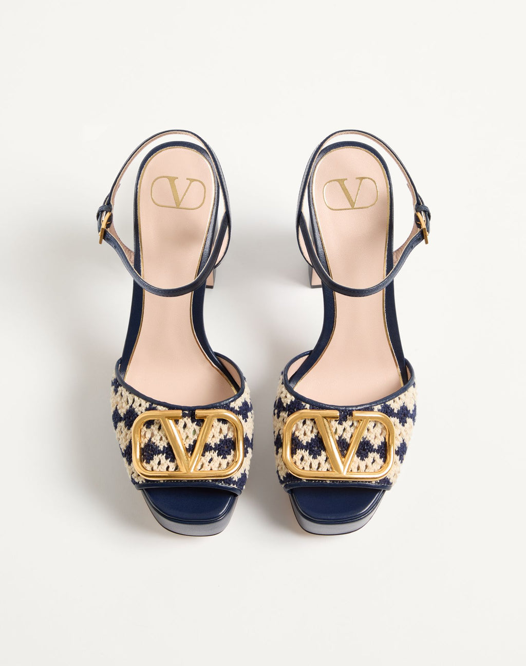 VALENTINO Vlogo Signature Platform Sandal In Crochet Fabric