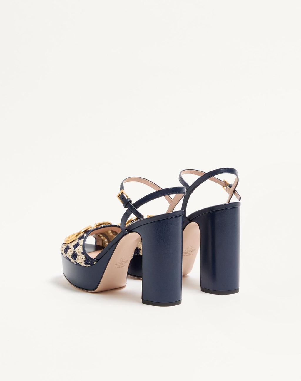 VALENTINO Vlogo Signature Platform Sandal In Crochet Fabric