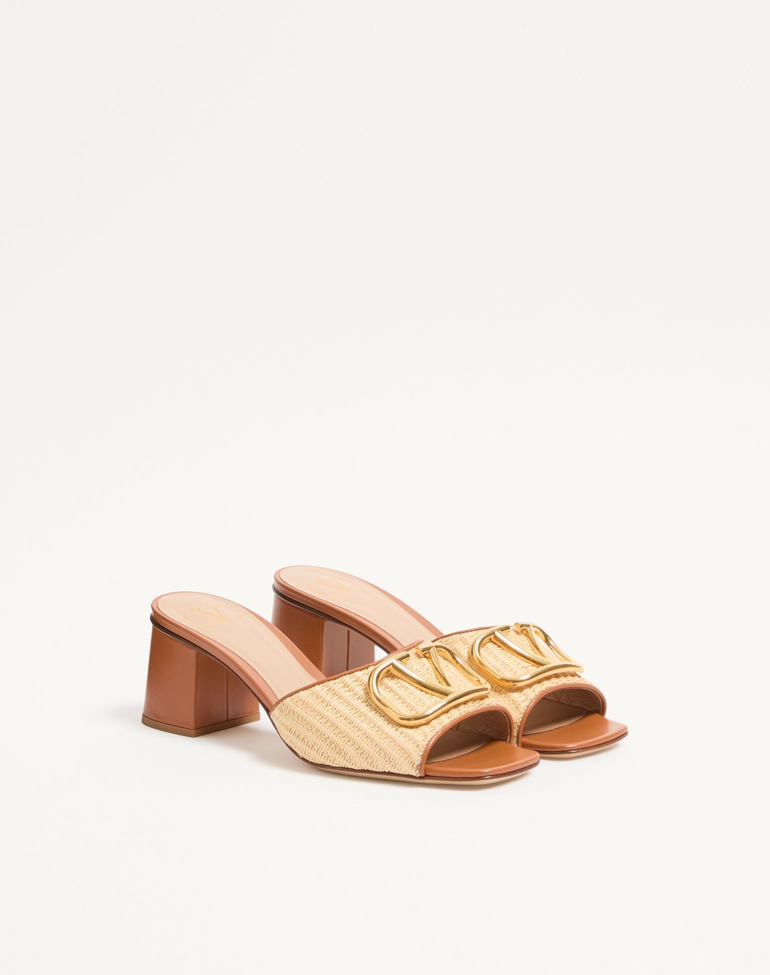 VALENTINO VLogo Signature Slide Sandal In Raffia