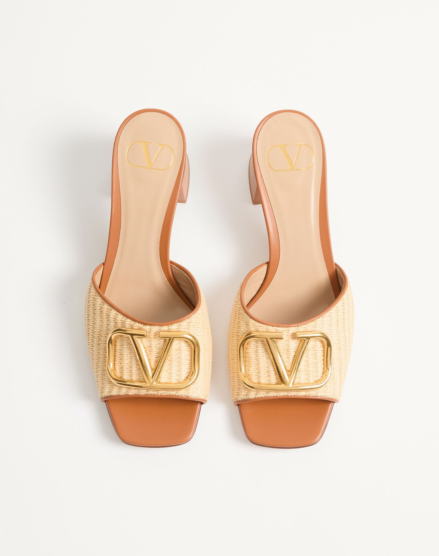 VALENTINO VLogo Signature Slide Sandal In Raffia