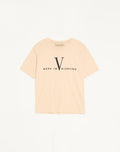 VALENTINO Cotton T-Shirt with Made In Valentino Print