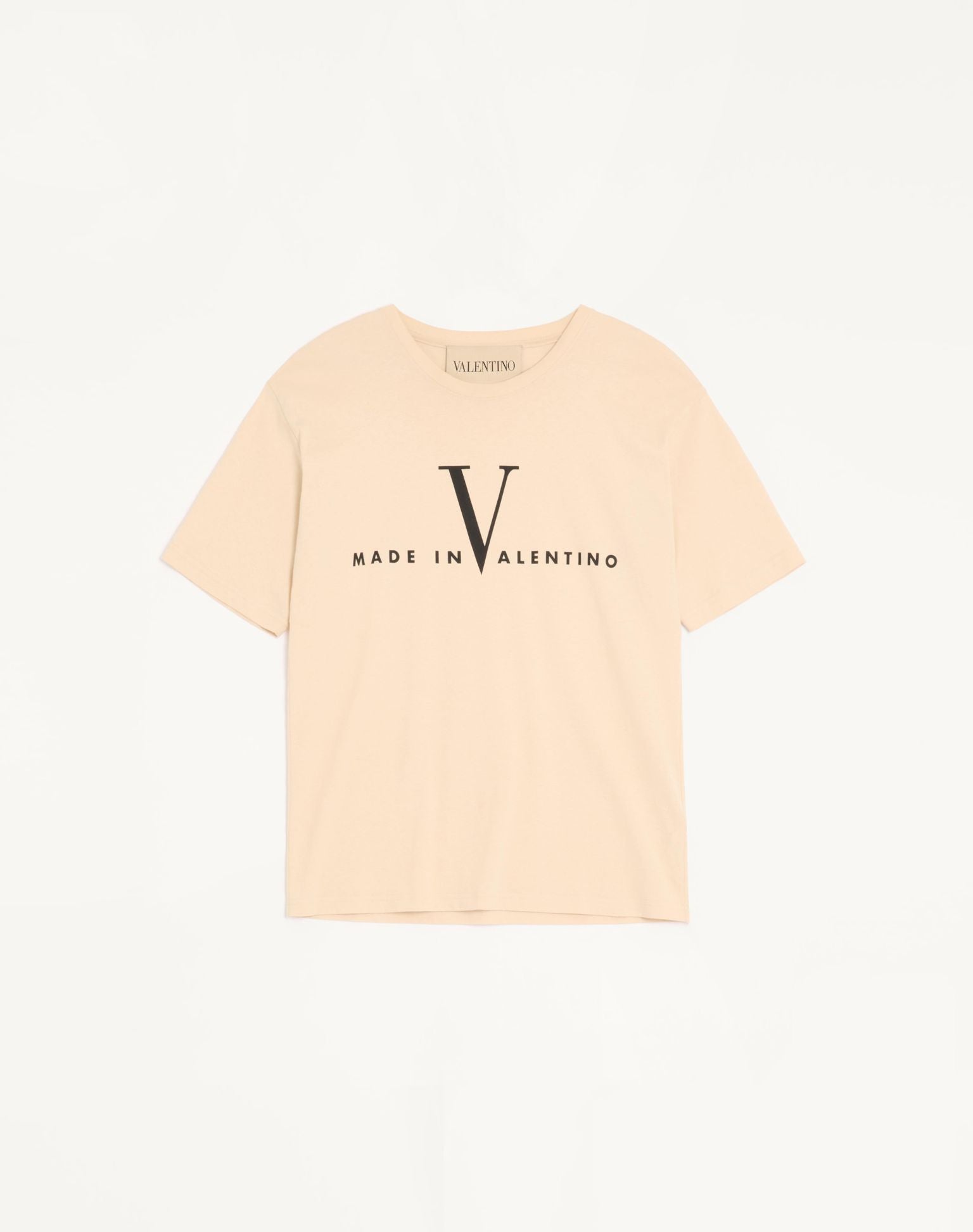 VALENTINO Cotton T-Shirt with Made In Valentino Print