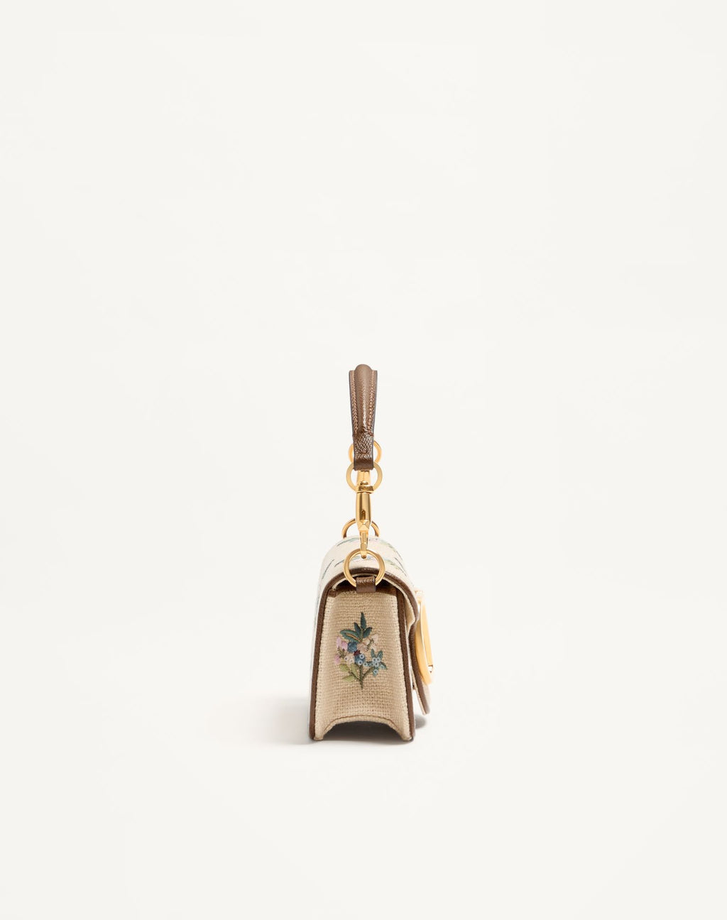 VALENTINO Garavani Locò small linen shoulder bag with embroidery