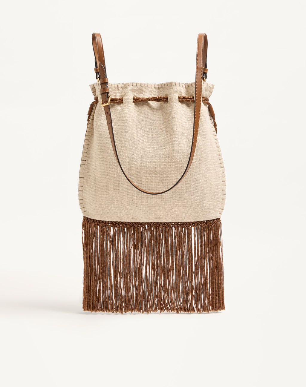VALENTINO Garavani Nellcôte Alice Embroidered Bag With Fringes