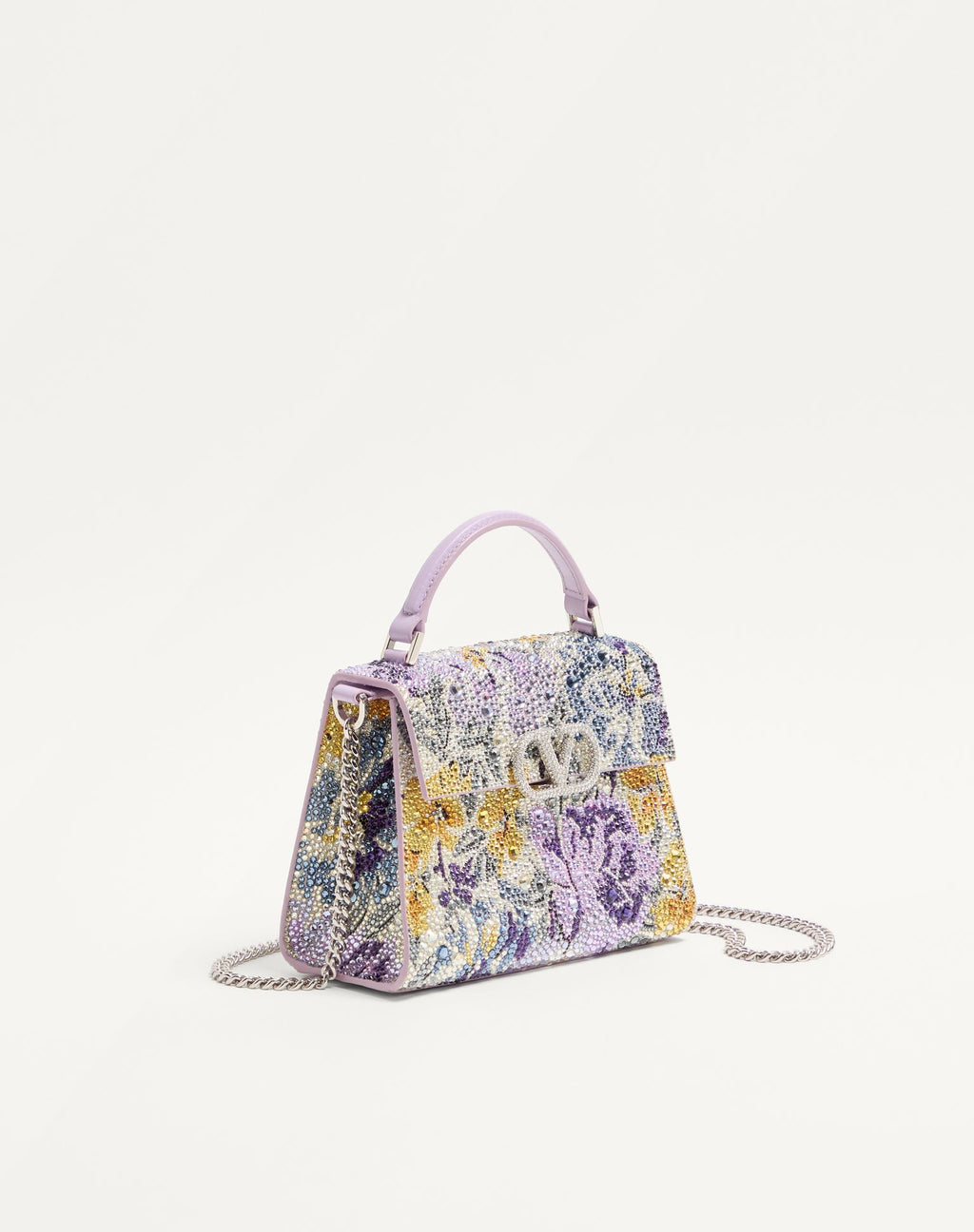 VALENTINO Garavani Vsling mini handbag with Flowerism rhinestone motif and jewel logo