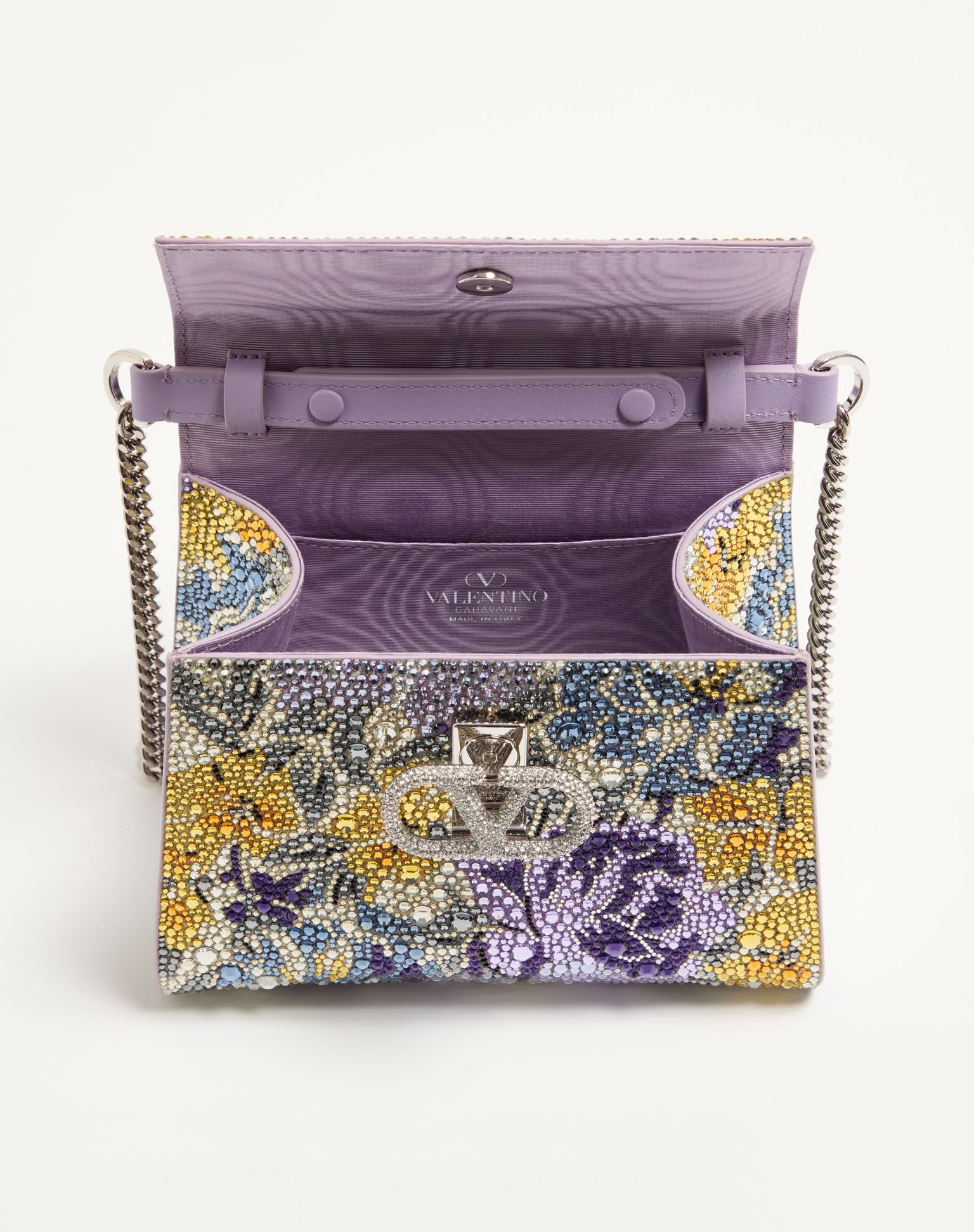 VALENTINO Garavani Vsling mini handbag with Flowerism rhinestone motif and jewel logo