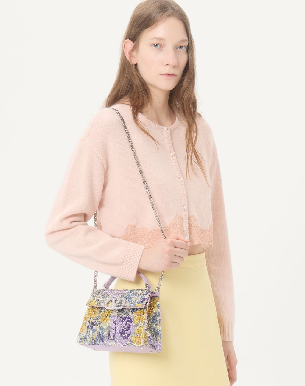VALENTINO Garavani Vsling mini handbag with Flowerism rhinestone motif and jewel logo