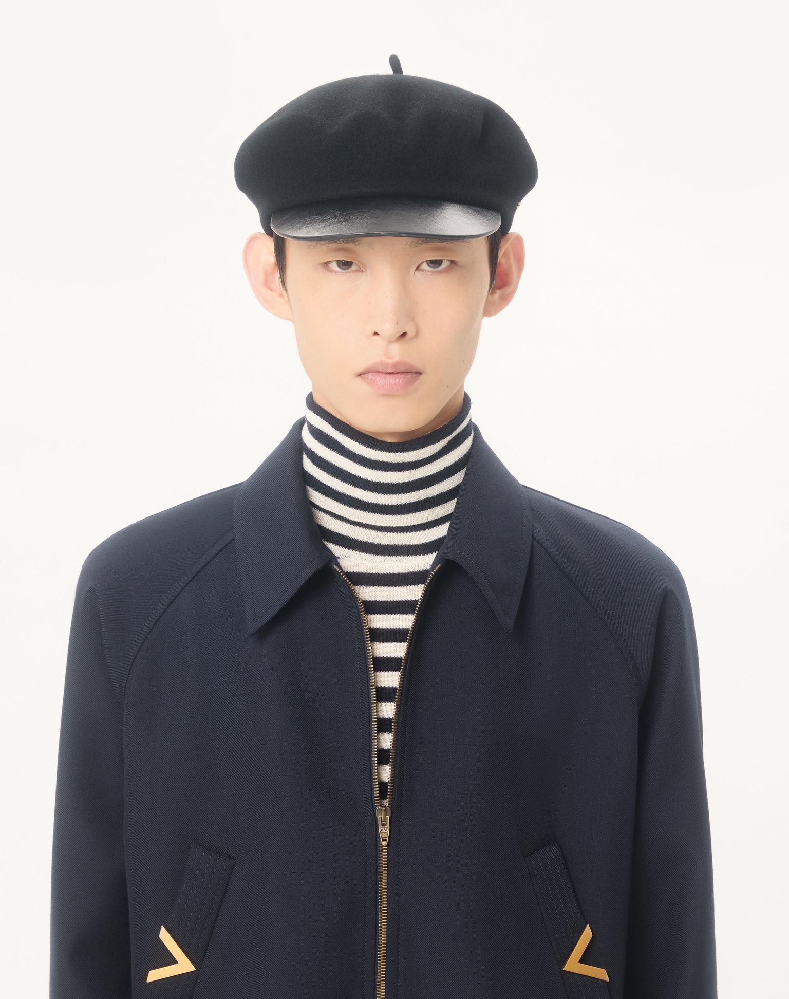 VALENTINO Nylon Bomber Jacket with VGold on Side Pockets